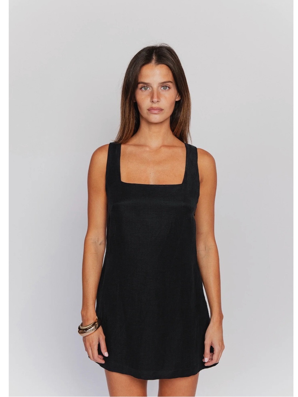 Skatie ICON MINI DRESS CUPRO LINEN - BLACK LINEN